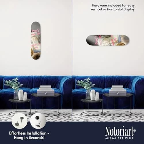 NotoriArt Modern Typography Acrylic Wall Art Die-Cut 8" x 32" | Skateboard Pop Art Decor thumbnail 3