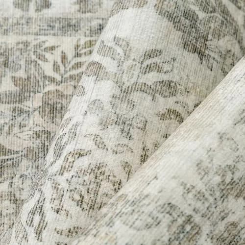 PureCozy 5x7 Washable Area Rug Cream Beige | Vintage Floral, Non Slip, Kid & Pet Friendly thumbnail 8