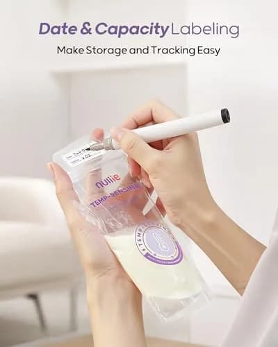 Nuliie Temp-Sensing Breastmilk Storage Bags 240 Count | 6oz Freezer Safe with Locking Clamp & Pour Spout thumbnail 7