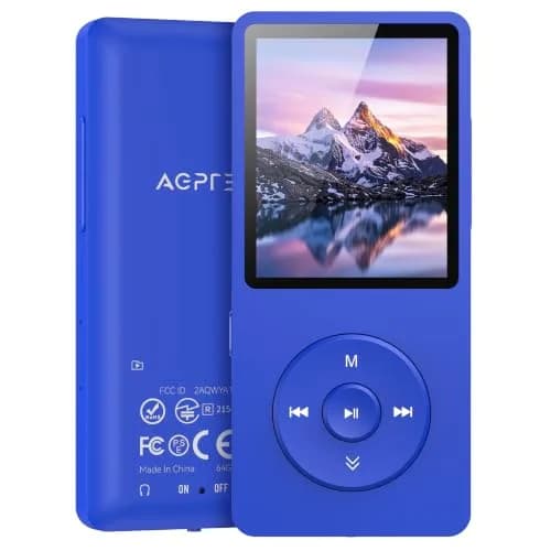 AGPTEK A02PL MP3 Player 64GB Deep Blue | 65 Hours Playback thumbnail 1