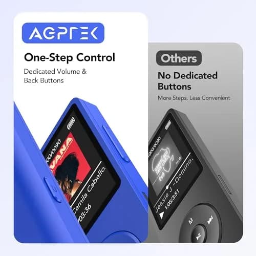 AGPTEK A02PL MP3 Player 64GB Deep Blue | 65 Hours Playback thumbnail 6