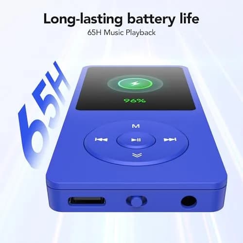 AGPTEK A02PL MP3 Player 64GB Deep Blue | 65 Hours Playback thumbnail 3