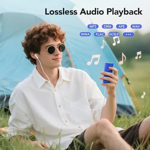 AGPTEK A02PL MP3 Player 64GB Deep Blue | 65 Hours Playback thumbnail 4