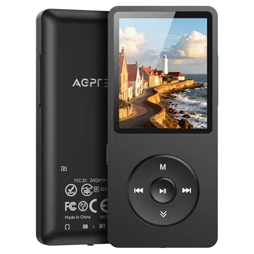 AGPTEK A02PL MP3 Player 64GB | 65 Hours Playback, Black thumbnail 1