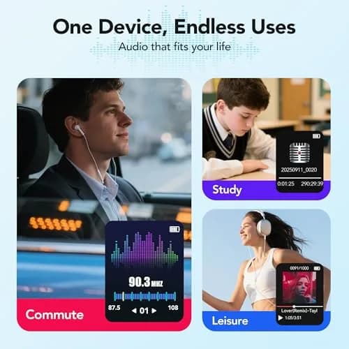 AGPTEK A02PL MP3 Player 64GB | 65 Hours Playback, Black thumbnail 8