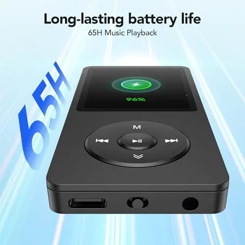 AGPTEK A02PL MP3 Player 64GB | 65 Hours Playback, Black thumbnail 4