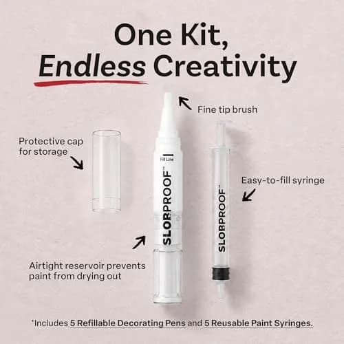 Slobproof Paint It! Decorating Pen Set with 5 Refillable Pens | Mess-Free Precision for Crafts & DIY thumbnail 2
