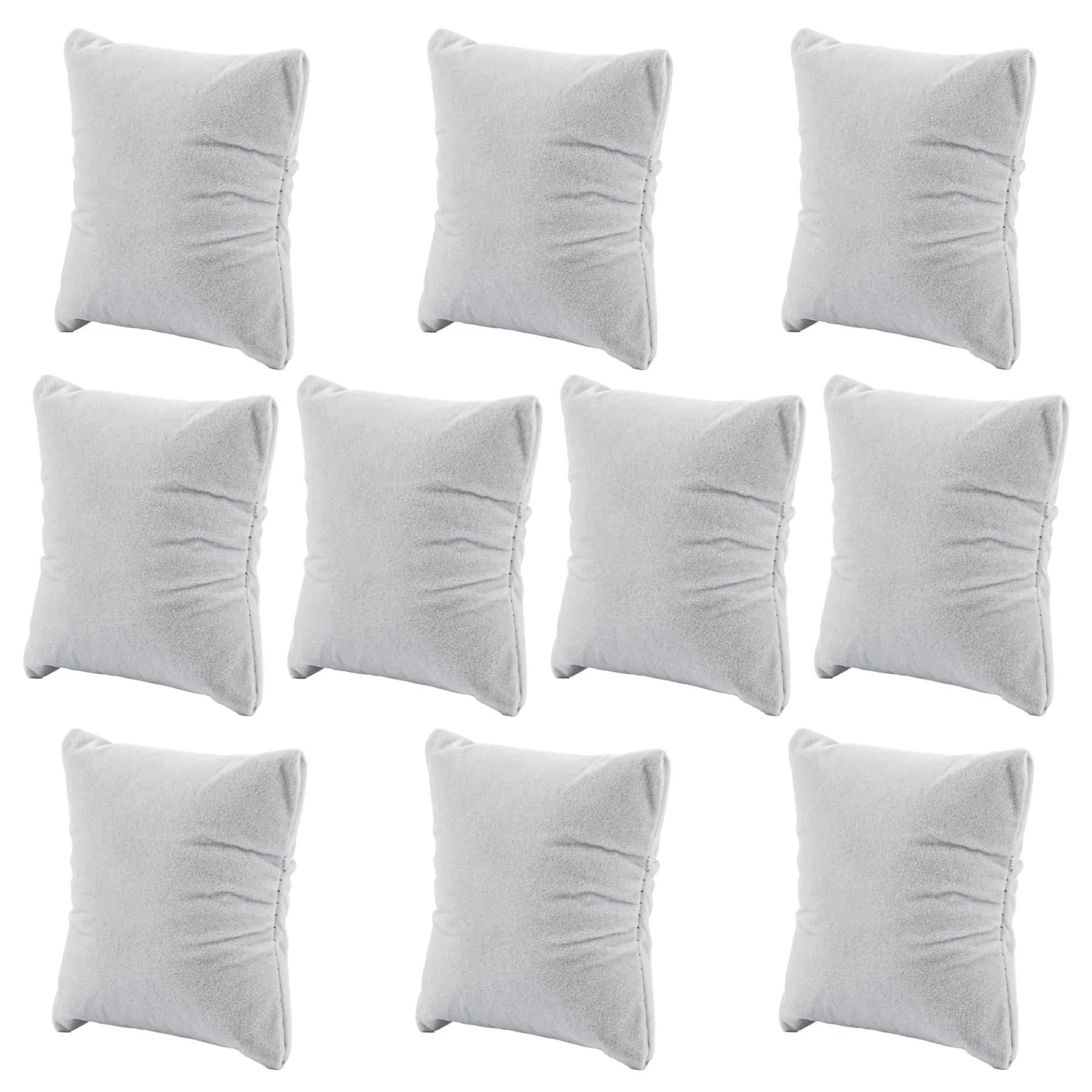 AUEAR Grey Velvet Watch Pillows 10 Pack | Jewelry Display Pillow for Gift Box - main product image