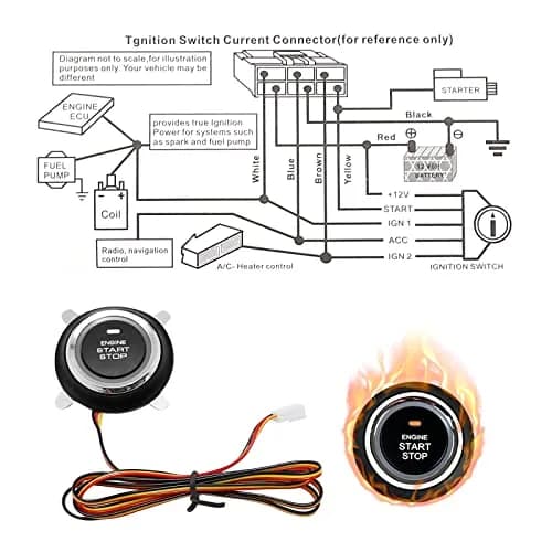 laffoonparts Smart RFID Push Engine Start Button Kit & Keyless Entry System | One Touch Car Start & Anti-Theft thumbnail 3