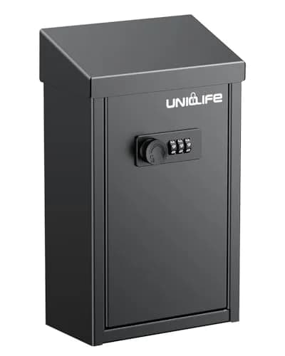 Uniclife Combination Lock Wall Mounted Mailbox with Dual Slots 23.4cm (9.3in) Width | Secure Drop Box for Outside thumbnail 1