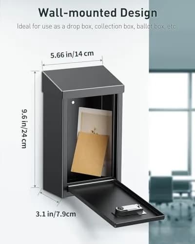 Uniclife Combination Lock Wall Mounted Mailbox with Dual Slots 23.4cm (9.3in) Width | Secure Drop Box for Outside thumbnail 5