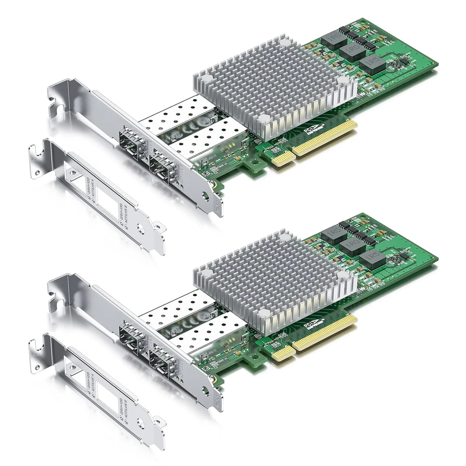 10Gtek 10Gb PCI-E NIC Network Card Dual SFP+ Port 2-Pack | Broadcom BCM57810S Chipset