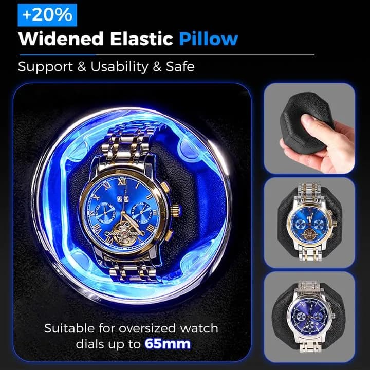 ANWBROAD Automatic Double Watch Winder Box 4 Mode | Quiet Motor, Vertical Winding, LED thumbnail 6