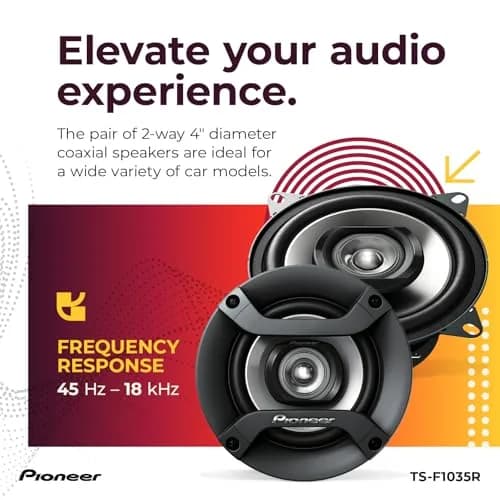 Pioneer TS-F1035R 4" 2-Way Coaxial Car Speakers 150W Max (Pair) thumbnail 5