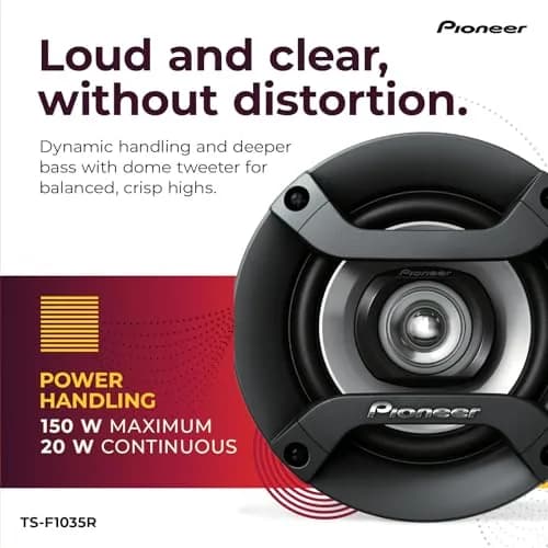 Pioneer TS-F1035R 4" 2-Way Coaxial Car Speakers 150W Max (Pair) thumbnail 4