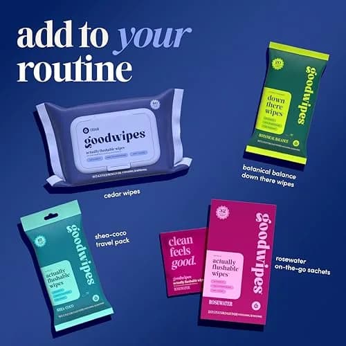 goodwipes Flushable Wipes Cedar Scent 300 Count (Pack of 6) | Septic Safe & Biodegradable thumbnail 8