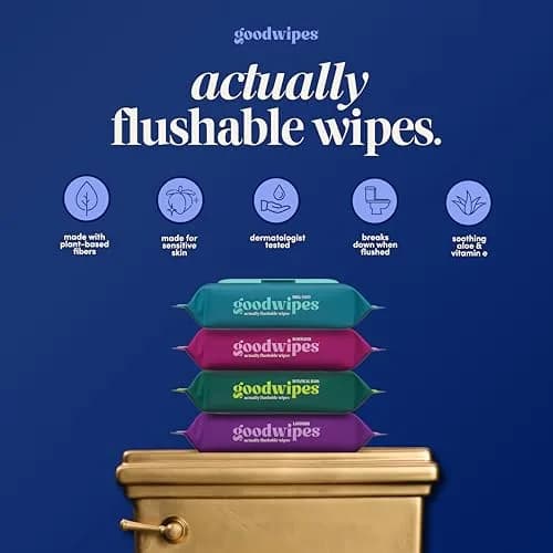 goodwipes Flushable Wipes Cedar Scent 300 Count (Pack of 6) | Septic Safe & Biodegradable thumbnail 2