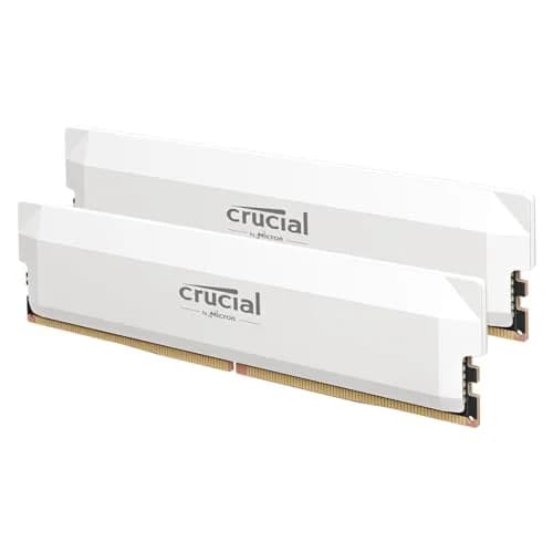 Crucial Pro DDR5 RAM 64GB Kit (2x32GB) 6000MHz CL40 White | Overclocking Desktop Gaming Memory thumbnail 1