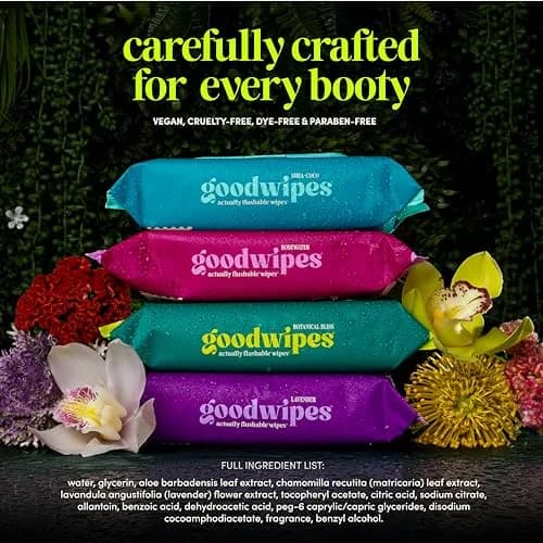 goodwipes Flushable Wipes Variety Pack 318 Count (6 Pack) | Septic Safe, Extra Large, Adult Toilet Wipes thumbnail 6
