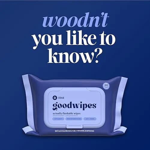 goodwipes Flushable Wipes Cedar XL Size 150 Count (3 Pack + 3 Singles) | Septic Safe & Plant-Based thumbnail 7