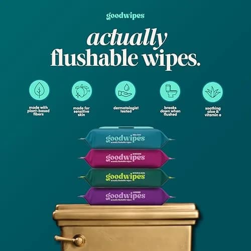 goodwipes Flushable Wipes Shea Coco 300 Count (Pack of 6) | Septic Safe & Extra Large for Superior Clean thumbnail 2