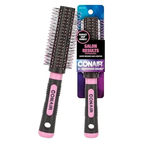Conair Salon Results Round Hairbrush - Adds Body & Fullness - Nylon Bristles - 2.5cm (1 inch) Barrel Diameter thumbnail 1