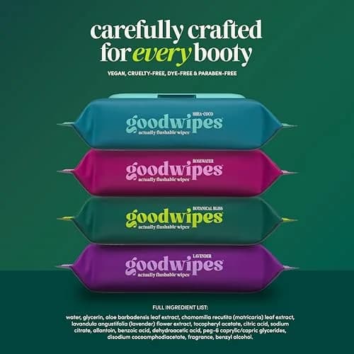 goodwipes Flushable Wipes Botanical Bliss 300 Count (6 Pack, 50 Count Each) | Septic Safe & Sewer Safe thumbnail 6