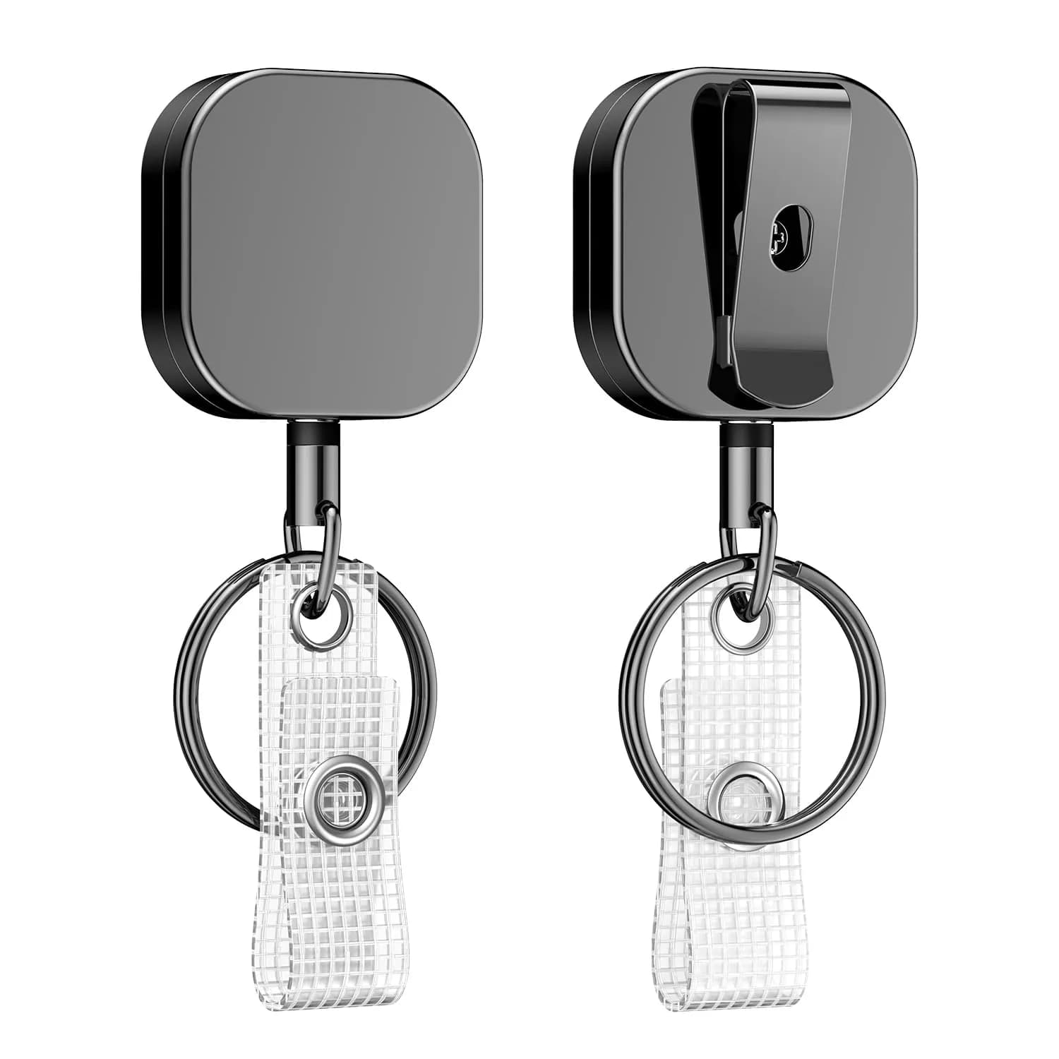 Uniclife 2 PC Retractable Badge Reel for Badge Holder | Heavy Duty Metal, 23.6 Inch Nylon Rope, All Metal Casing - main product image