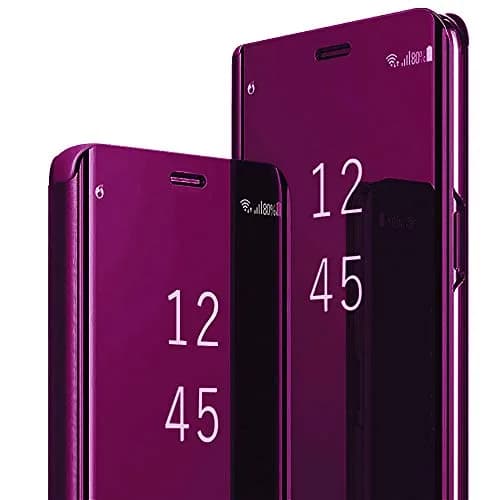 Gxmeuie Flip Mirror Case for Samsung Galaxy A36 5G (Burgundy) | Kickstand, PU Leather, Clear View thumbnail 1