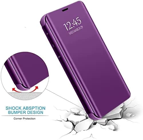 Gxmeuie Flip Mirror Case for Samsung Galaxy A36 5G (Burgundy) | Kickstand, PU Leather, Clear View thumbnail 5
