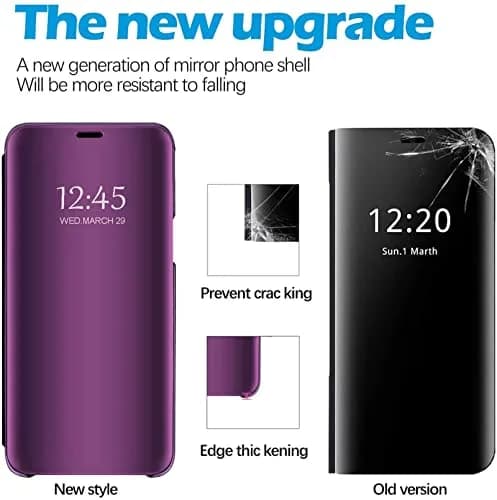 Gxmeuie Flip Mirror Case for Samsung Galaxy A36 5G (Burgundy) | Kickstand, PU Leather, Clear View thumbnail 6