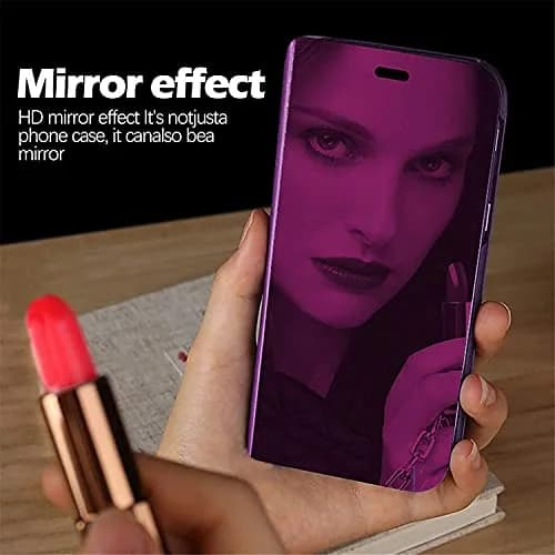 Gxmeuie Flip Mirror Case for Samsung Galaxy A36 5G (Burgundy) | Kickstand, PU Leather, Clear View thumbnail 3