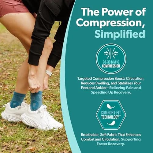 BraceAbility Neuropathy Socks Medium - White | Medical Compression Garment for Nerve Pain Relief thumbnail 4