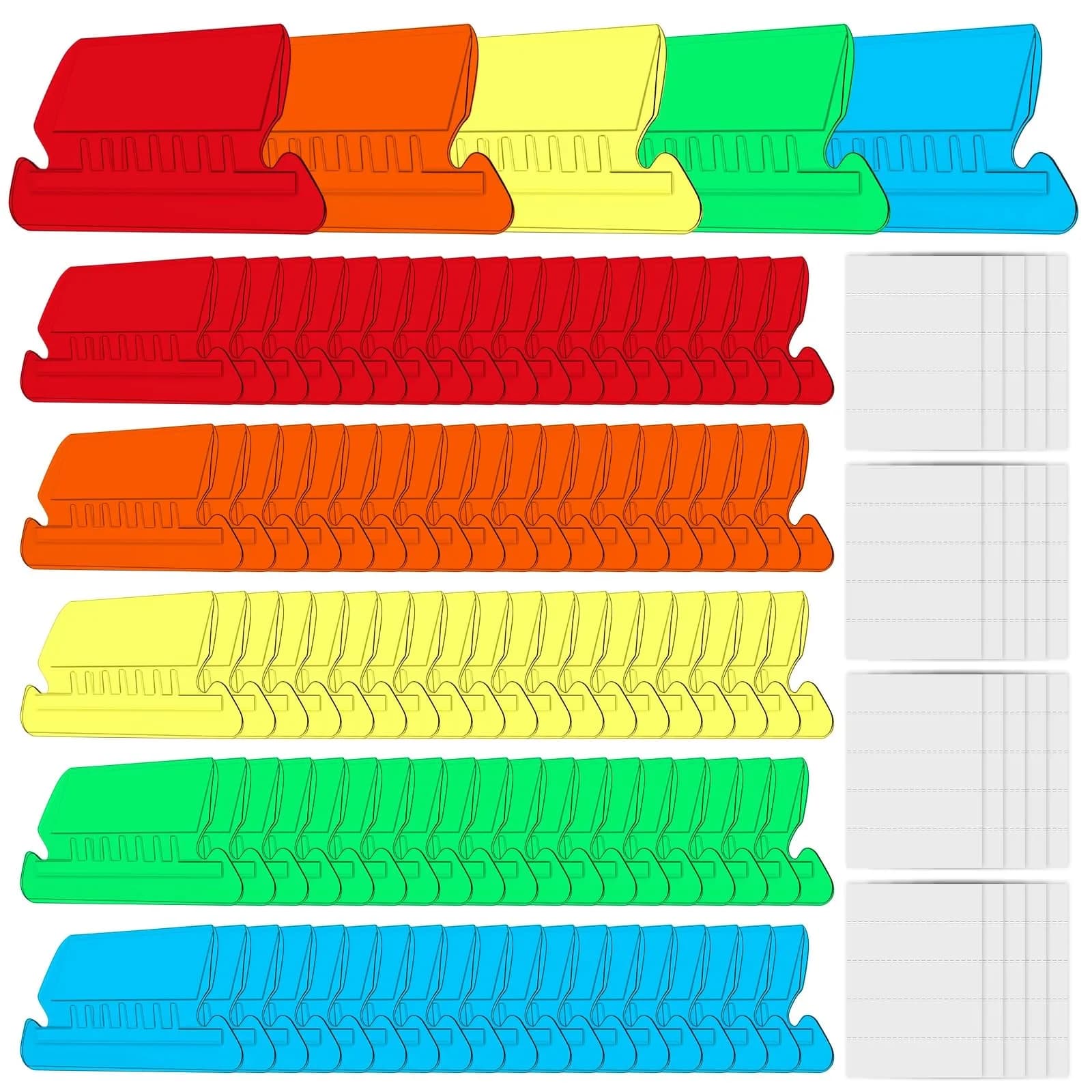 Selizo Hanging File Folder Tabs & Inserts 2" Wide | 100 Sets Value Pack for Easy Organization — Multicolor