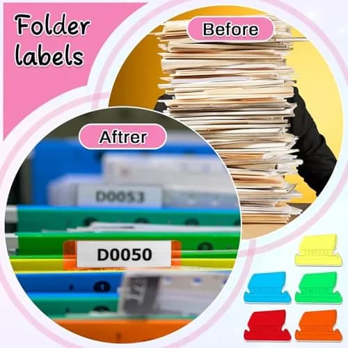 Selizo Hanging File Folder Tabs & Inserts 2" Wide, Multicolor | 100 Sets for Easy Organization thumbnail 4