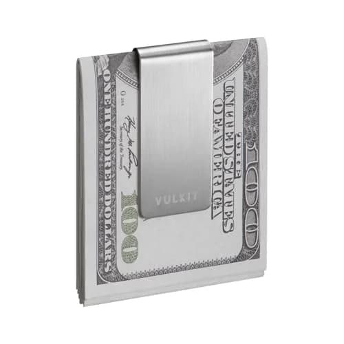 VULKIT Stainless Steel Money Clip | Holds 10-20 Bills | Slim & Lightweight thumbnail 1