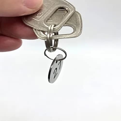 Wzttdm Stainless Steel Numbered Tags, Round Metal Key Tags with Rings (1-50) | Durable, Corrosion-Resistant thumbnail 3