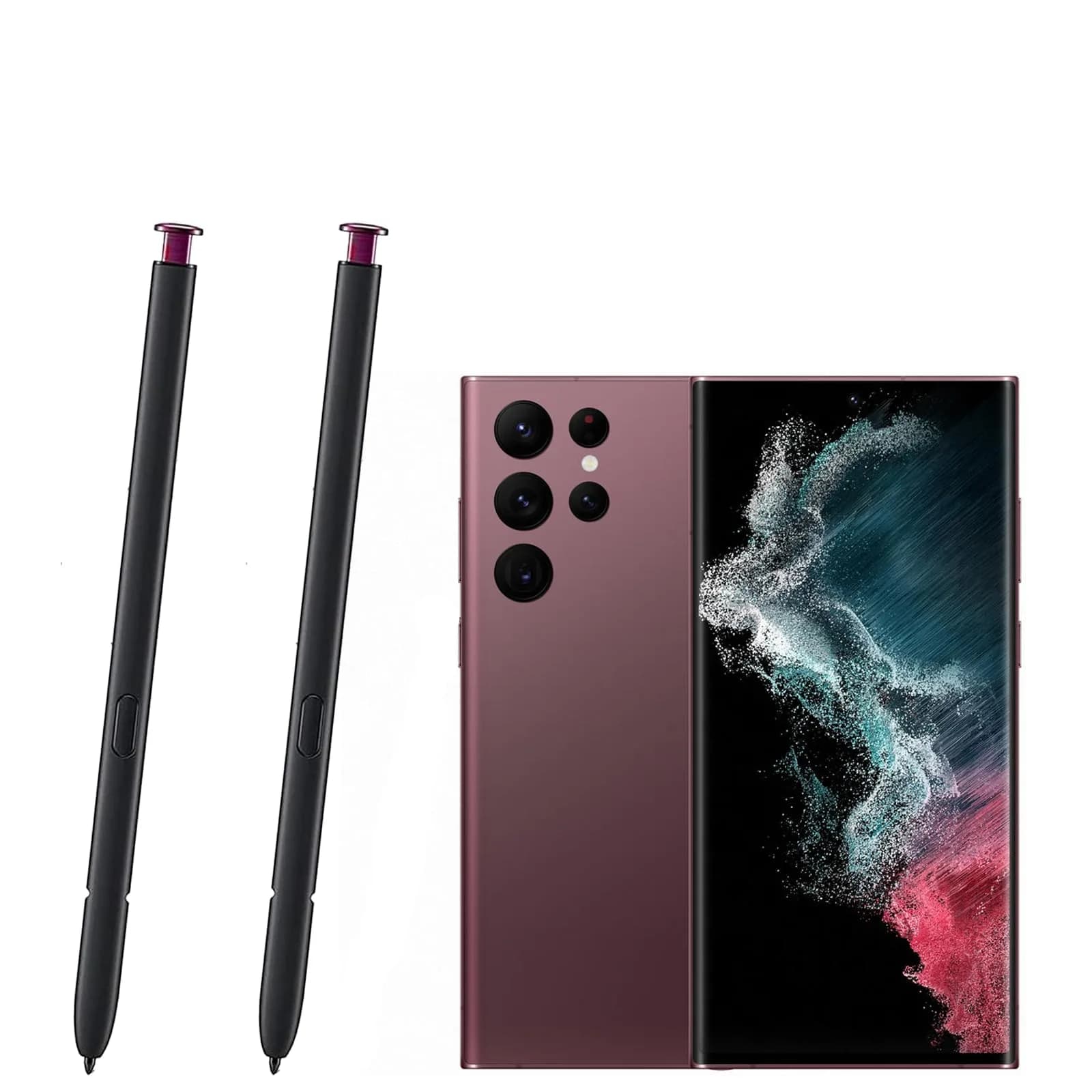 Alovexiong Burgundy 2-Pack Stylus Pen for Samsung Galaxy S22 Ultra | 4096 Levels Pressure Sensitivity — Burgundy