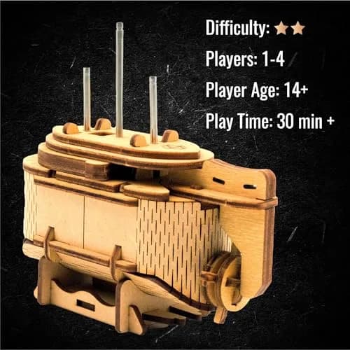 PUZZLE POTATO Tesla's Boat Wooden Escape Room Puzzle Box for Adults | Mechanical Brain Teaser with Hidden Compartments thumbnail 6