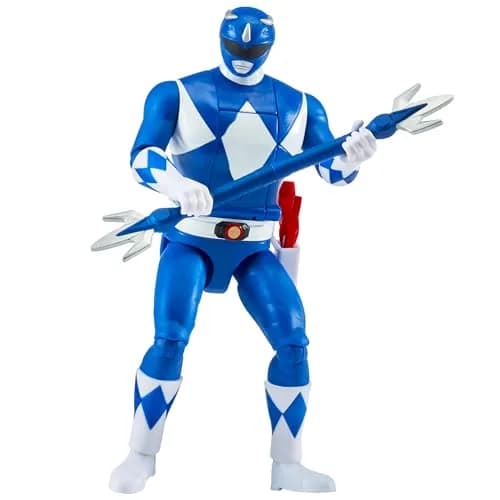 Power Rangers Mighty Morphin Re-Ignition Action Figure 9 inches | Auto-Morph Blue Ranger with Accessories thumbnail 1