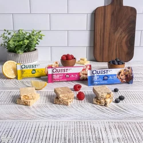 Quest Fruit Lovers Protein Bars Variety Pack 12 Count (1.76oz Each) | 20g Protein, Low Sugar, Gluten-Free thumbnail 3