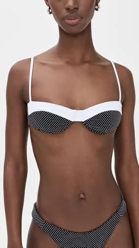 Onia Brigitte Bikini Top Low Rise Sleeveless Nylon Blend | Hidden Underwire Support thumbnail 2