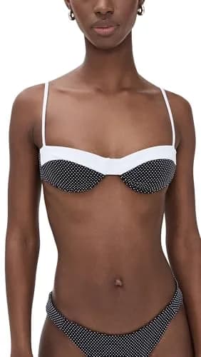 Onia Brigitte Bikini TOP Black/White | Minimal Coverage with Hidden Underwire Support thumbnail 1