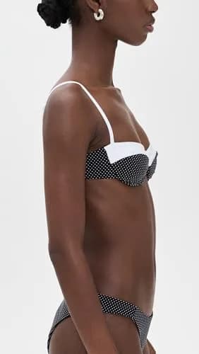 Onia Brigitte Bikini TOP Black/White | Minimal Coverage with Hidden Underwire Support thumbnail 4