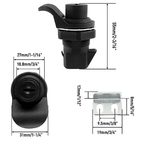HOWDIA 4Pcs Push Button Lock Glove Box Latch | Corrosion-Resistant, Easy Install, Versatile Replacement (55MM) thumbnail 2
