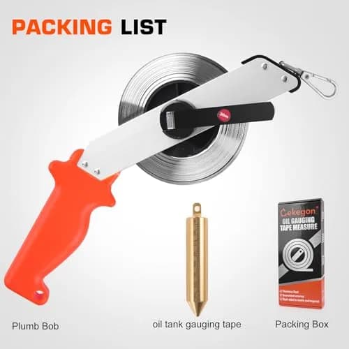 Cekegon Oil Gauging Tape, 10M (33ft) with Brass Plumb Bob | Rust-Resistant Dual-Scale Measurement thumbnail 7
