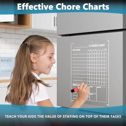 Neatsure Acrylic Magnetic Chore Chart 12"x9" | Clear Dry Erase Board for Fridge thumbnail 5