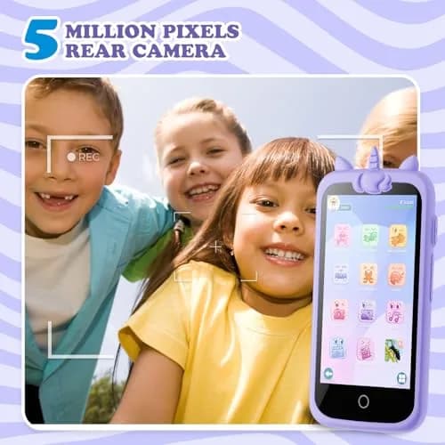 E teacher Kids Toys Phone Purple 3.97" Touchscreen | Educational Games & Camera thumbnail 5