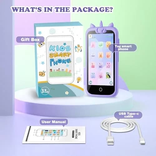 E teacher Kids Toys Phone Purple 3.97" Touchscreen | Educational Games & Camera thumbnail 8