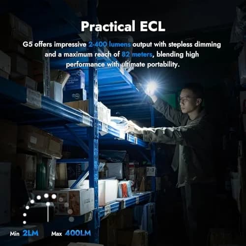 WUBEN G5 Rechargeable EDC Flashlight, Mini Flat Bright Small Flashlight 400 Lumens (52.3g) | Dual Light Source LED Torch thumbnail 4